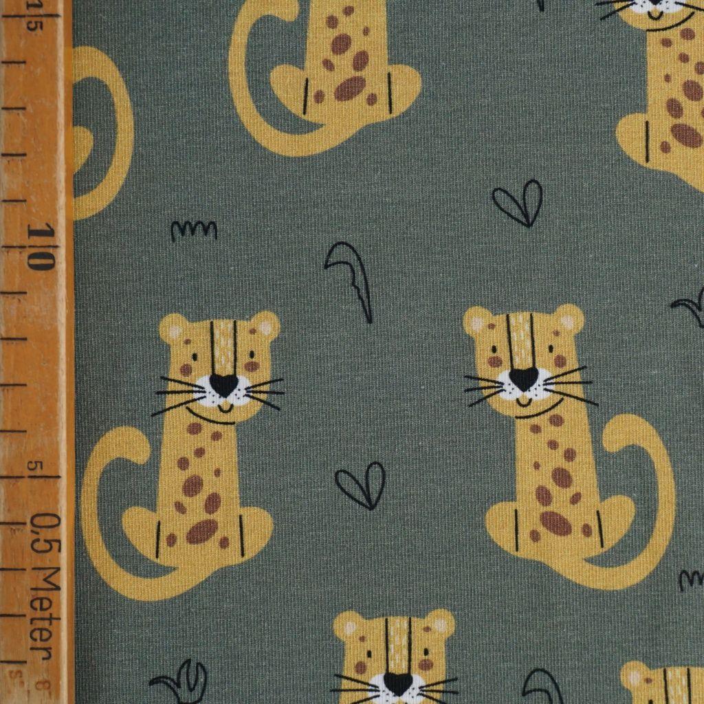 Baumwolljersey Leoparden grün – FVJ